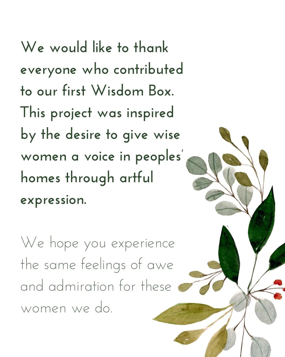 Friendlier Footprint - Wisdom Box