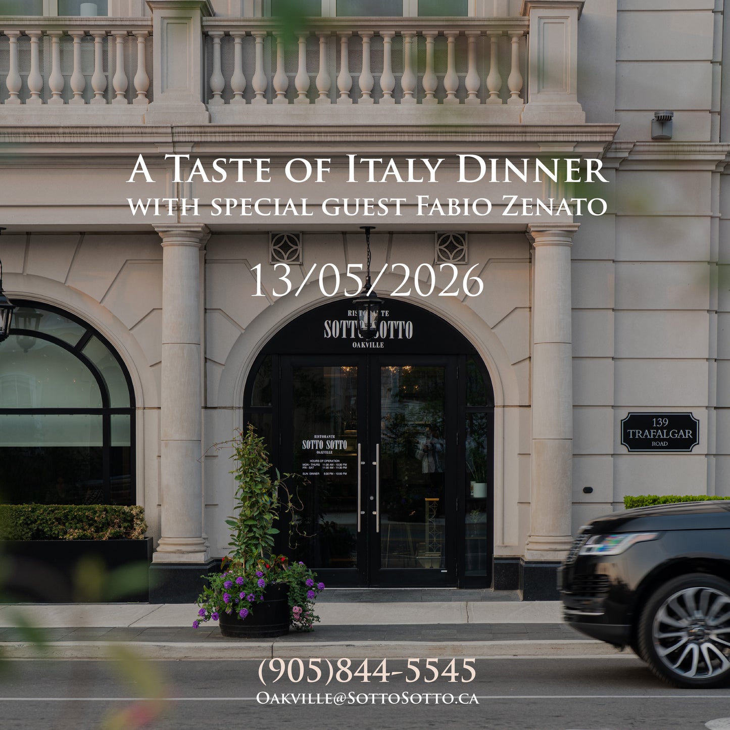 Sotto Sotto Oakville A Taste of Italy May 13 7pm