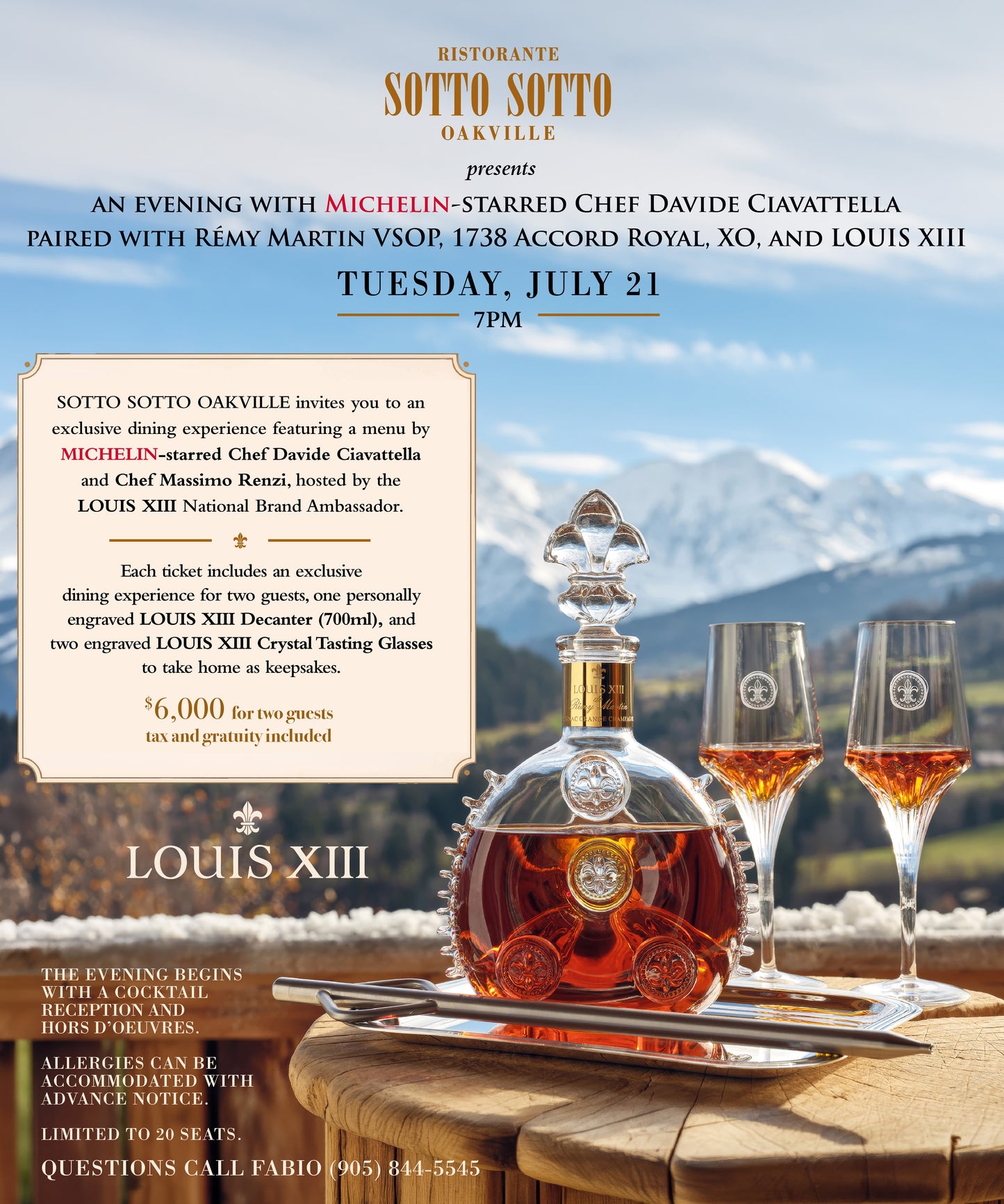LOUIS XIII Dinner for Two | Sotto Sotto Oakville